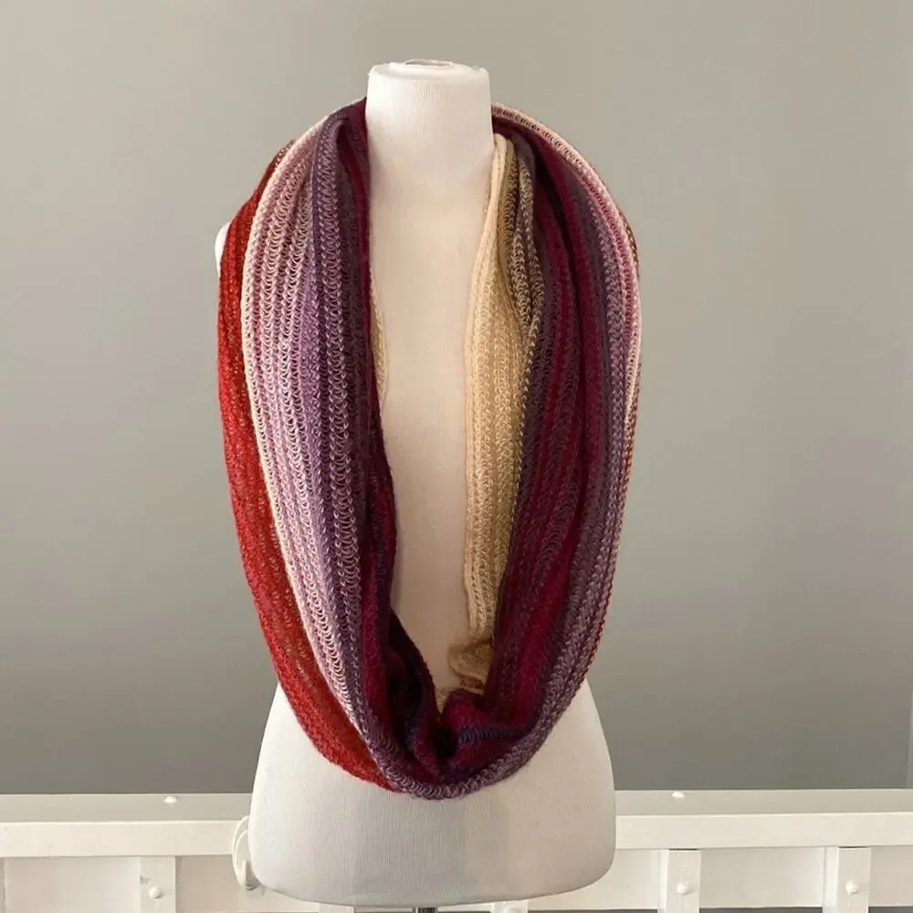 Stitch Fix Echo Design Loose Knit Striped Infinity Soft cozy scarf
